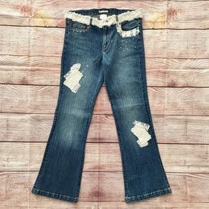 Alberto Makali • Embellished Patchwork Boho Style Flare Jeans - Women’s Size 12